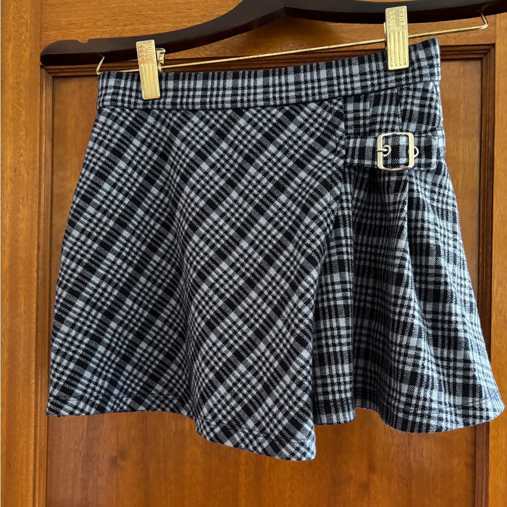 Zara blue plaid tartan skort sz 10